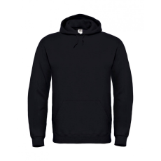 B and C Férfi kapucnis hosszú ujjú pulóver B and C ID.003 Cotton Rich Hooded Sweatshirt XL, Fekete