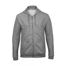 B and C Férfi kapucnis hosszú ujjú pulóver B and C ID.205 50/50 Hooded Full Zip Sweat Unisex XL, Heather szürke