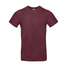 B and C Férfi rövid ujjú póló B&amp;C #E190 T-Shirt -XS, Burgundi vörös férfi póló