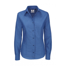 B and C Női hosszú ujjú blúz B and C Oxford LSL/women Shirt 3XL, kék Chip
