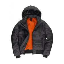B and C Női kapucnis hosszú ujjú kabát B and C Superhood/women Jacket 2XL, Sötét Szürke/Neon Narancs női dzseki, kabát