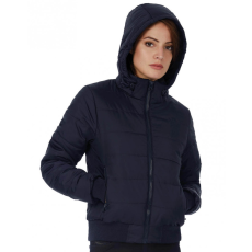 B and C Női kapucnis hosszú ujjú kabát B and C Superhood/women Jacket XS, Fehér/Meleg Szürke
