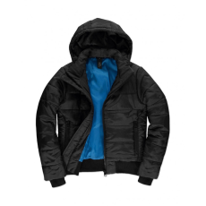 B and C Női kapucnis hosszú ujjú kabát B and C Superhood/women Jacket XS, Fekete/Kobalt