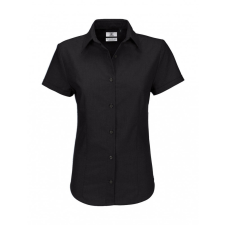 B and C Női rövid ujjú blúz B and C Oxford SSL/women Shirt 5XL, Fekete blúz