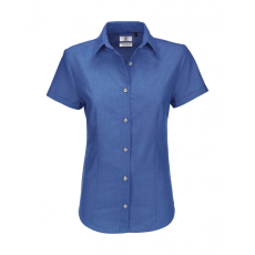 B and C Női rövid ujjú blúz B and C Oxford SSL/women Shirt S, kék Chip