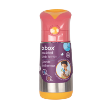 b.box hőtartó szívószálas fémkulacs 350 ml (rózsa-narancs) babaétkészlet