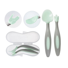  B.Box szilikon gyermek evőeszközök csomagolással Szín: zöld babaétkészlet