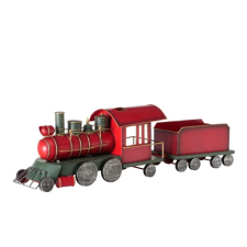  B.G.2037193 Piros fémvonat 16x21x73cm karácsonyi dekoráció