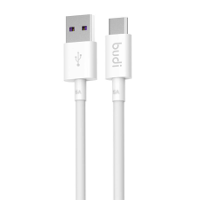B-UDI USB-USB-C kábel B-UDI 5A, 1m (fehér) kábel és adapter