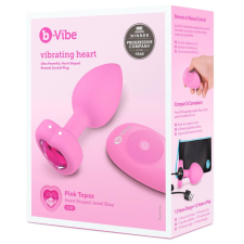 b-Vibe heart - akkus, rádiós anál vibrátor (pink) anál