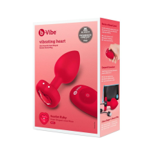 b-Vibe heart - akkus, rádiós anál vibrátor (piros) anál