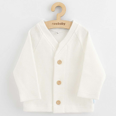  Baba kabátka gombokkal  New Baby Luxury clothing Oliver fehér, vel. 74 (6-9 h)