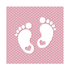  Baba Little Feet Pink szalvéta 20 db-os 33x33 cm party kellék