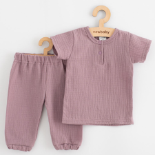 Baba muszlin szett póló és nadrág New Baby lavender gyerek ruha szett