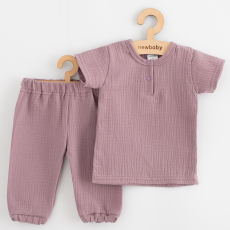  Baba muszlin szett póló és nadrág New Baby lavender, vel. 62 (3-6 h)