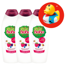 Baba Tusfürdő Gyümölcsöskert 3x750ml + Ajándék Gumikacsa tusfürdők