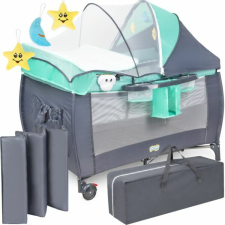  Baba utazóágy pelenkázóasztallal, szürke-zöld utazóágy