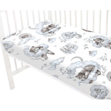 Babaágy Lepedő - Felhők és Állatok - Pamut - 60x120 cm babaágynemű, babapléd