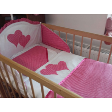 Babaágynemű szett fejvédővel-pink szerelem babaágynemű, babapléd