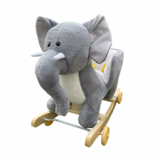  Babahinta 8 hónapos kortól, plüss elefánt, fa szerkezet, szürke hintaló
