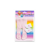Babaruha szett - harisnya zoknival - 28-35 cm-es babákhoz, rózsaszín játékbaba felszerelés