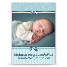 Babás gratuláló képeslap kisfiúnak - kék party kellék