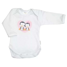 Babastar Babastar hosszú ujjú pamut body (74) Pingvinpár fehér kombidressz, body