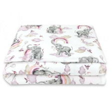 Babastar BS Babaágynemű 2 részes - Szivárványos Elefánt rózsaszín babaágynemű, babapléd