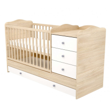 Babastar Comfort Kombinált 3 fiókos gyermekágy Borostyán-fehér kiságy, babaágy