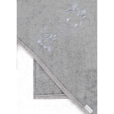 Babastar hímzett fürdőlepedő, fürdetőkesztyűvel 80*80 cm - zsiráf fehér/szürke babatörülköző, kifogó