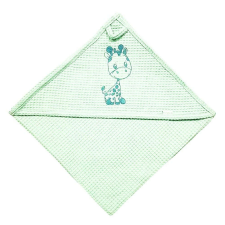Babastar hímzett fürdőlepedő Waffle110*110 cm - zsiráf menta babatörülköző, kifogó