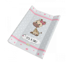 Babastar merev pelenkázólap 50x80cm - It's a Girl! Zsiráf - Szürke pelenkázó matrac