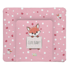 Babastar puha pelenkázó lap 75*72 cm - Rózsaszín szívecskés róka pelenkázó matrac