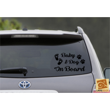  Baby &amp; Dog On Board autósmatrica autó dekoráció