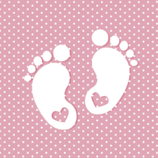 Baby Babaváró Little Feet Pink szalvéta 20 db-os 33x33 cm party kellék