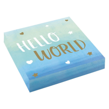 Baby Baby Boy Hello World szalvéta 16 db-os 33x33 cm party kellék
