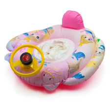  Baby Boat – felfújható beülős úszógumi, 65x20 cm – rózsaszín, kormányos, hercegnős úszógumi, karúszó