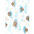 Baby Bruin Baby Bruin nyomott mintás textil pelenka, 2db - felhős maci kék