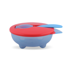 Baby Care etető tál + kanál - blue babaétkészlet