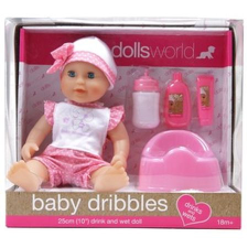  Baby Dribbles pisilő baba - 25 cm baba