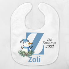 Baby előke - első karácsony kék plüssfigura