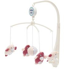 BABY MIX Körhinta a kiságy fölé Baby Mix vakondok rózsaszín bébijáték kiságyra