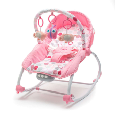 BABY MIX Multifunkcionális baba hinta pihenőszék Baby Mix rózsaszín-fehér babahinta