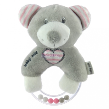 Baby Mix plüss csörgő - maci rózsaszín csörgő