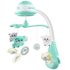 BABY MIX projektoros Zenélő forgó - Maci #menta (0330) bébijáték kiságyra