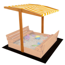 BABY MIX Tető a gyermek fa homokozóhoz Baby Mix 120x120 cm sárga-fehér homokozójáték