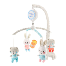 BABY MIX zenélõ-forgó elektromos Maci és nyuszi bébijáték kiságyra