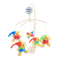 BABY MIX zenélő-forgó sapkás macik bébijáték kiságyra