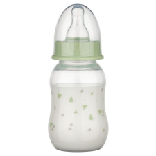 Baby-Nova cumisüveg szilikon cumival M-es 240 ml - zöld cumisüveg