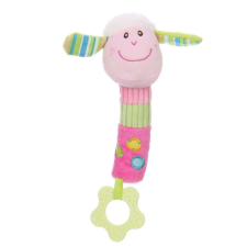 Baby plüss csörgő - rózsaszín bárány plüssfigura